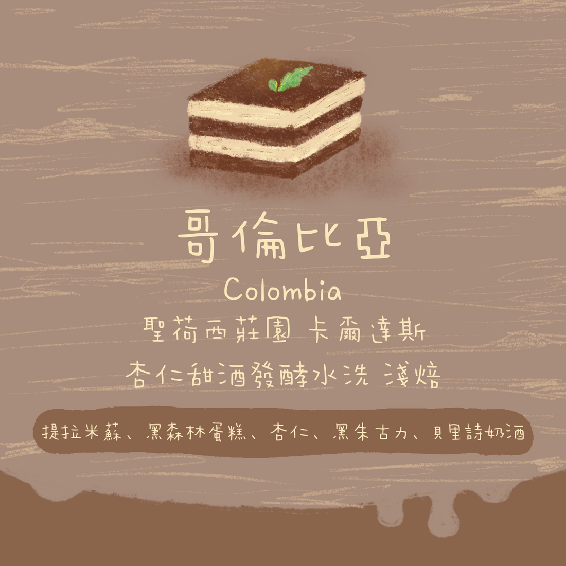 【Tiramisu！】哥倫比亞｜卡爾達斯 聖荷西莊園 杏仁甜酒發酵水洗 淺焙｜咖啡豆｜掛耳包
