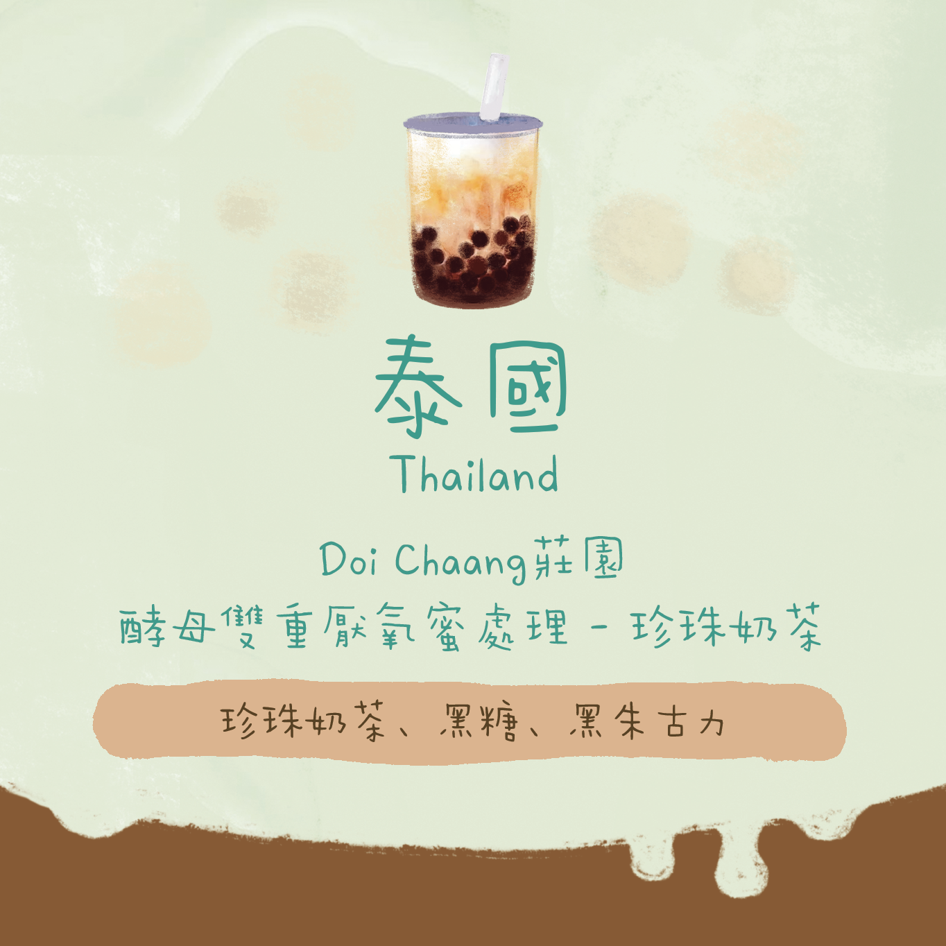 【🟡珍珠奶茶🧋】泰國|Doi Chaang莊園 酵母雙重厭氧蜜處理 淺中焙|咖啡豆 掛耳包