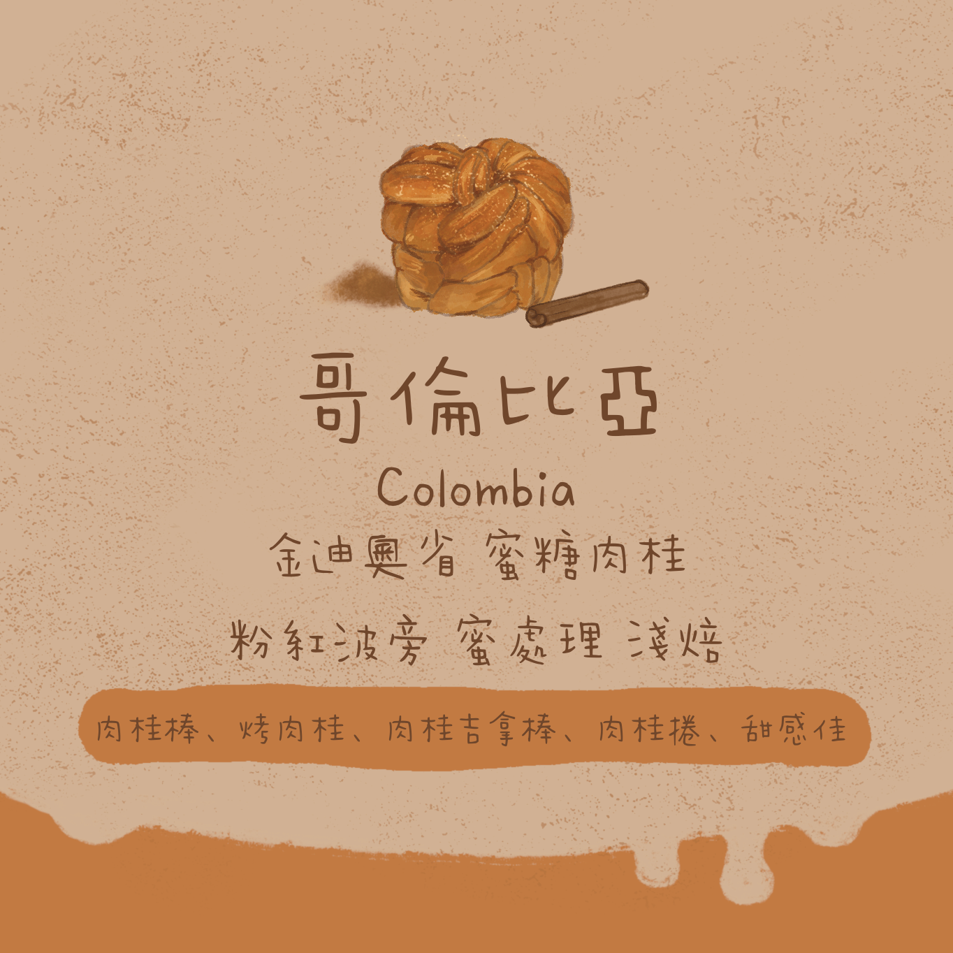 哥倫比亞｜金迪奧省 粉紅波旁 蜜糖肉桂 蜜處理 淺焙｜咖啡豆｜掛耳包